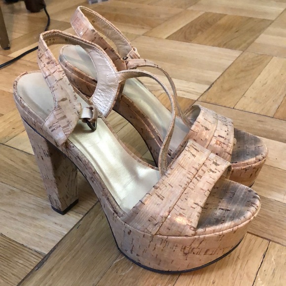 Stuart Weitzman platform cork heels - Picture 1 of 4